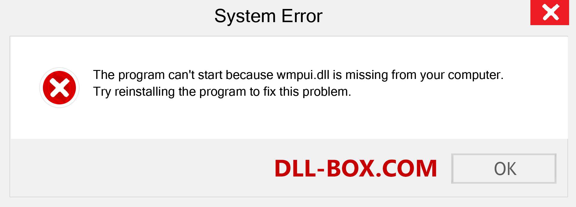  wmpui.dll file is missing?. Download for Windows 7, 8, 10 - Fix  wmpui dll Missing Error on Windows, photos, images