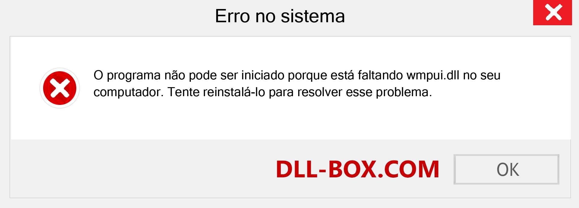 Arquivo wmpui.dll ausente ?. Download para Windows 7, 8, 10 - Correção de erro ausente wmpui dll no Windows, fotos, imagens